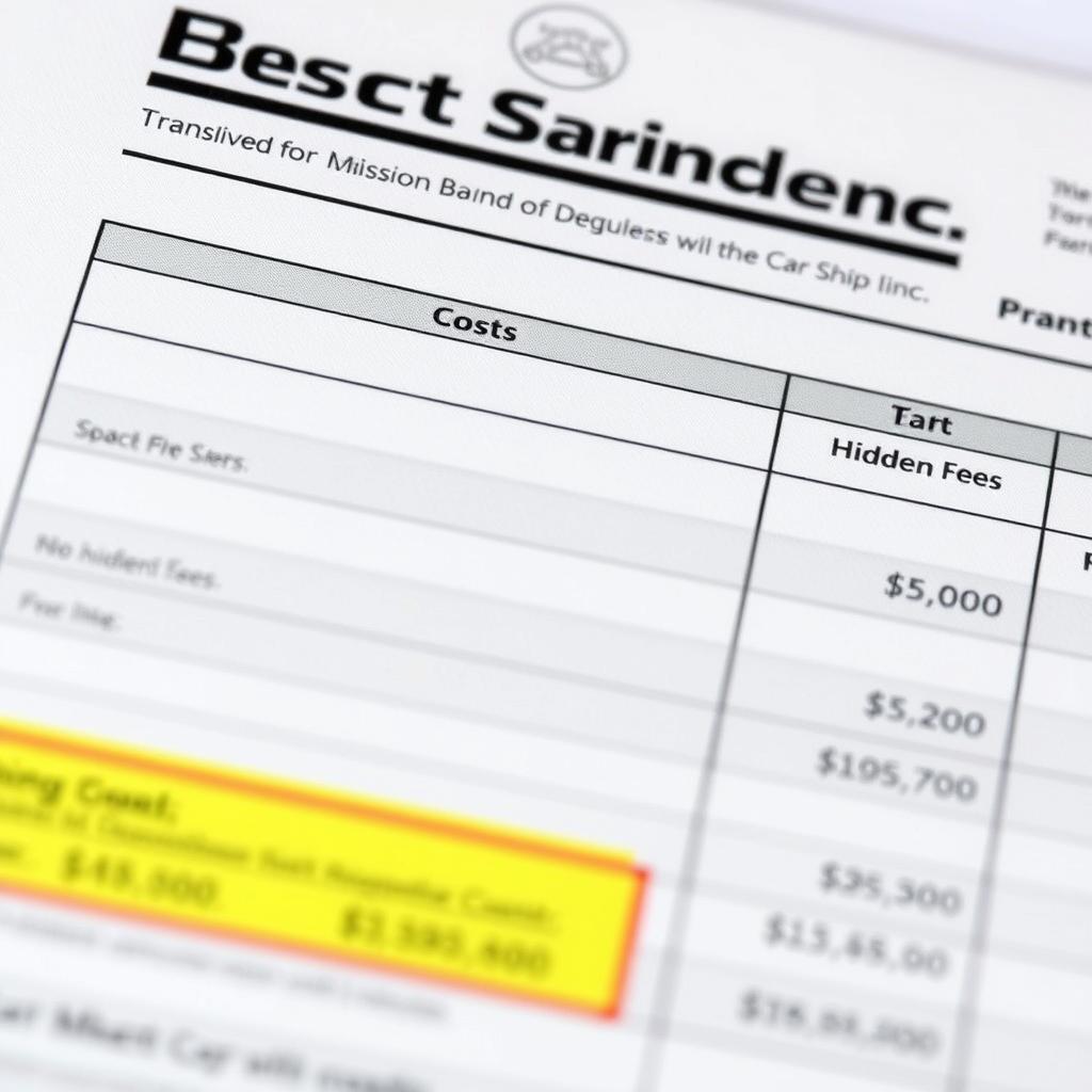 Transparent pricing document for New Jersey car shipping services Transparent pricing document for New Jersey car shipping services