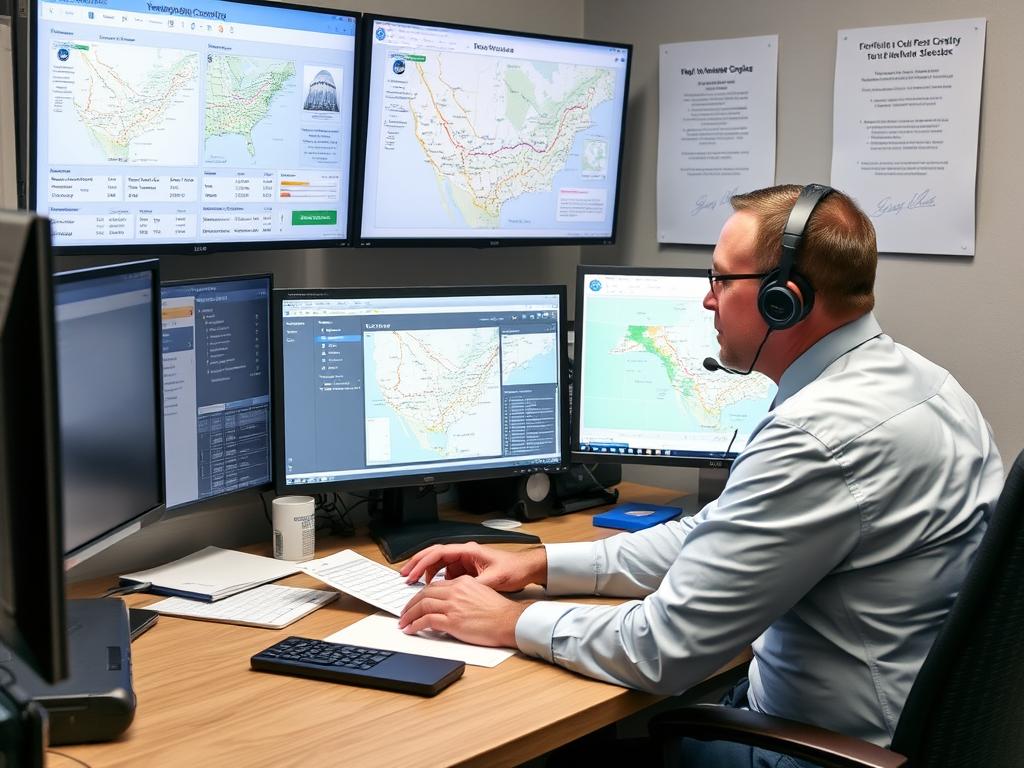 Transport coordinator confirming Tennessee car shipping details with customer Transport coordinator confirming Tennessee car shipping details with customer