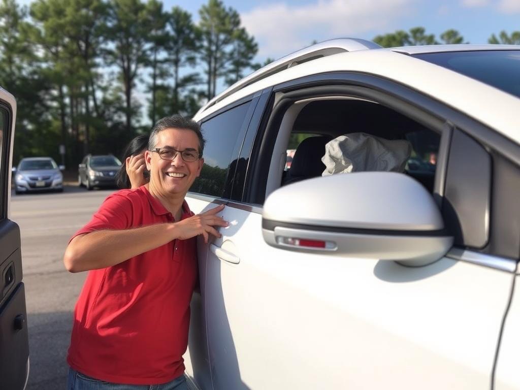 Vehicle being delivered to customer in Georgia Vehicle being delivered to customer in Georgia