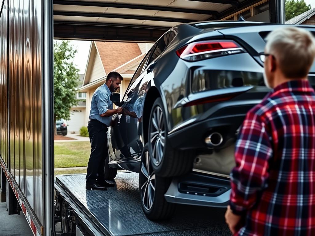 Vehicle being delivered to customer in Texas