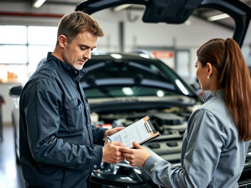 Vehicle being prepared for Montana car shipping with inspection checklist Vehicle being prepared for Montana car shipping with inspection checklist