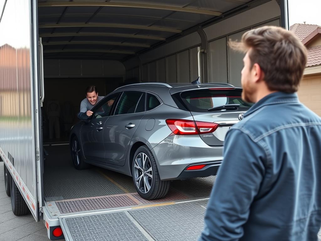 Vehicle being safely delivered after Nevada car shipping Vehicle being safely delivered after Nevada car shipping