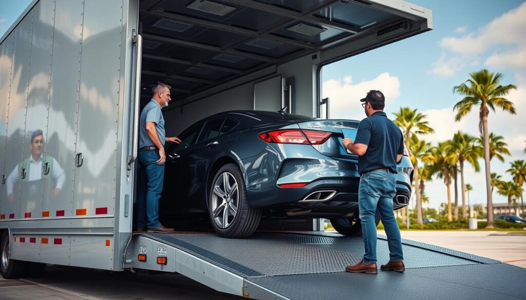 Vehicle being safely delivered at Florida destination