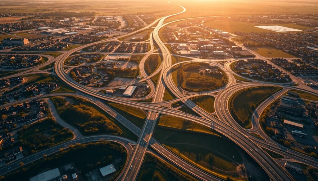 A detailed aerial view of Weatherford's local vehicle transport routes, showcasing the city's winding roads, residential neighborhoods, and proximity to nearby Fort Worth. The scene is bathed in warm, golden hour lighting, casting long shadows and highlighting the intricate network of highways, side streets, and thoroughfares that connect the community. The image is captured through a wide-angle lens, providing a comprehensive perspective of Weatherford's transportation infrastructure, emphasizing the efficient flow of traffic and the accessibility of key destinations. The overall atmosphere conveys a sense of local expertise, reflecting the reliable, tailored auto transport and car shipping services available in the area. A detailed aerial view of Weatherford's local vehicle transport routes, showcasing the city's winding roads, residential neighborhoods, and proximity to nearby Fort Worth. The scene is bathed in warm, golden hour lighting, casting long shadows and highlighting the intricate network of highways, side streets, and thoroughfares that connect the community. The image is captured through a wide-angle lens, providing a comprehensive perspective of Weatherford's transportation infrastructure, emphasizing the efficient flow of traffic and the accessibility of key destinations. The overall atmosphere conveys a sense of local expertise, reflecting the reliable, tailored auto transport and car shipping services available in the area.