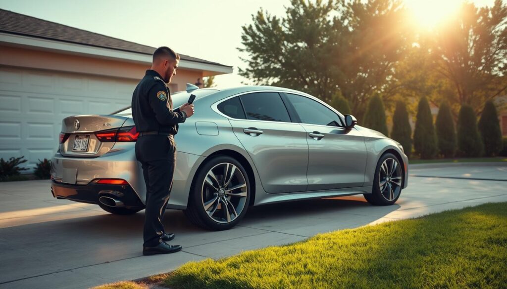 A sleek, silver car is parked in the driveway of a suburban home, its shiny exterior gleaming under the warm afternoon sun. A uniformed driver stands nearby, holding the car's keys and ready to transport the vehicle to its destination. In the background, a neatly manicured lawn and a row of trees frame the scene, conveying a sense of order and professionalism. The overall composition suggests a reliable, door-to-door car shipping service, catering to the needs of Corpus Christi residents. The image is captured with a wide-angle lens, emphasizing the attention to detail and the seamless integration of the service into the local neighborhood. A sleek, silver car is parked in the driveway of a suburban home, its shiny exterior gleaming under the warm afternoon sun. A uniformed driver stands nearby, holding the car's keys and ready to transport the vehicle to its destination. In the background, a neatly manicured lawn and a row of trees frame the scene, conveying a sense of order and professionalism. The overall composition suggests a reliable, door-to-door car shipping service, catering to the needs of Corpus Christi residents. The image is captured with a wide-angle lens, emphasizing the attention to detail and the seamless integration of the service into the local neighborhood.