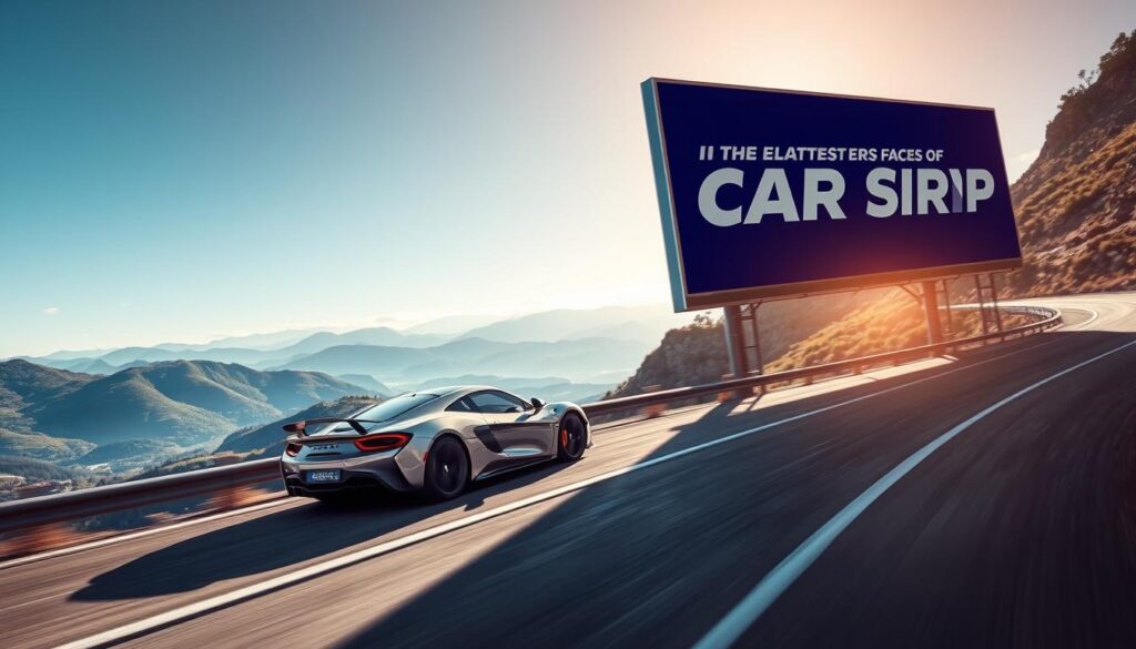 A sleek, silver sports car races down a winding mountain road, the sun glinting off its aerodynamic body. In the foreground, a large billboard prominently displays the name of a renowned car shipping company, its vibrant colors and modern design catching the eye. The background features a panoramic view of lush, rolling hills and a clear blue sky, conveying a sense of speed and adventure. Dramatic lighting casts dramatic shadows, creating a cinematic atmosphere. The overall scene evokes the speed, efficiency, and reliability of the fastest car shipping service in the United States. A sleek, silver sports car races down a winding mountain road, the sun glinting off its aerodynamic body. In the foreground, a large billboard prominently displays the name of a renowned car shipping company, its vibrant colors and modern design catching the eye. The background features a panoramic view of lush, rolling hills and a clear blue sky, conveying a sense of speed and adventure. Dramatic lighting casts dramatic shadows, creating a cinematic atmosphere. The overall scene evokes the speed, efficiency, and reliability of the fastest car shipping service in the United States.