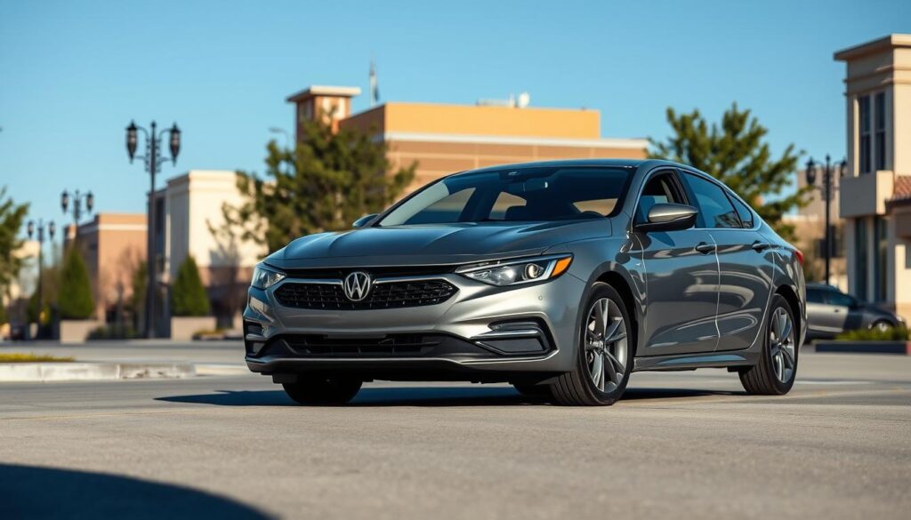 A well-lit, high-resolution photograph of a modern, mid-sized sedan parked on a College Station street. The car has a sleek, aerodynamic design with clean lines and a shiny, metallic finish. The foreground features the vehicle's front three-quarter view, with the headlights, grille, and prominent badge clearly visible. The middle ground showcases the surrounding streetscape, including neatly landscaped sidewalks, street lamps, and the facades of nearby buildings. The background seamlessly blends the urban setting with a clear, blue sky, creating a sense of tranquility and professionalism. The overall scene conveys a sense of reliability, quality, and the exceptional car shipping services offered by Best Car Shipping in College Station. A well-lit, high-resolution photograph of a modern, mid-sized sedan parked on a College Station street. The car has a sleek, aerodynamic design with clean lines and a shiny, metallic finish. The foreground features the vehicle's front three-quarter view, with the headlights, grille, and prominent badge clearly visible. The middle ground showcases the surrounding streetscape, including neatly landscaped sidewalks, street lamps, and the facades of nearby buildings. The background seamlessly blends the urban setting with a clear, blue sky, creating a sense of tranquility and professionalism. The overall scene conveys a sense of reliability, quality, and the exceptional car shipping services offered by Best Car Shipping in College Station.