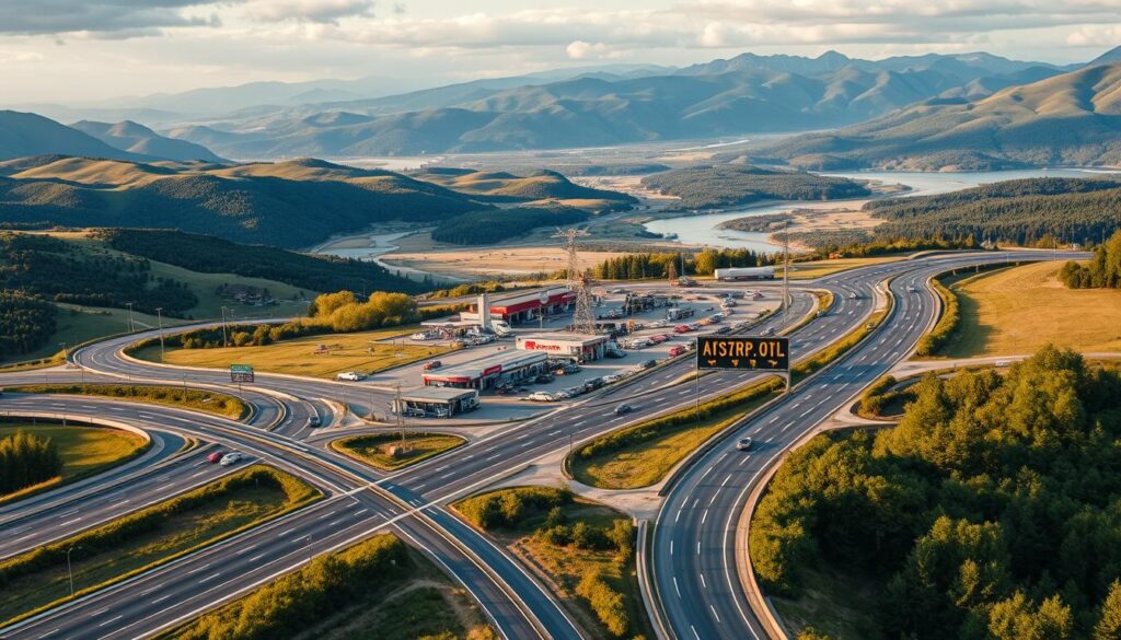 A detailed road map showcasing the key service areas and popular transportation routes to and from Afton. The foreground depicts a well-marked highway system with signposts indicating major destinations, surrounded by lush, rolling hills and scenic landscapes. The middle ground features bustling service stations, auto repair shops, and transportation hubs catering to the needs of car shipping and auto transport customers. In the background, a panoramic view of the region's picturesque mountains and winding rivers sets the stage for this vital transportation hub. The lighting is warm and inviting, capturing the professional and reliable nature of the car shipping services offered in Afton. Captured through a wide-angle lens to provide a comprehensive overview, this image conveys the comprehensive coverage and connectivity of Afton's car shipping network. A detailed road map showcasing the key service areas and popular transportation routes to and from Afton. The foreground depicts a well-marked highway system with signposts indicating major destinations, surrounded by lush, rolling hills and scenic landscapes. The middle ground features bustling service stations, auto repair shops, and transportation hubs catering to the needs of car shipping and auto transport customers. In the background, a panoramic view of the region's picturesque mountains and winding rivers sets the stage for this vital transportation hub. The lighting is warm and inviting, capturing the professional and reliable nature of the car shipping services offered in Afton. Captured through a wide-angle lens to provide a comprehensive overview, this image conveys the comprehensive coverage and connectivity of Afton's car shipping network.