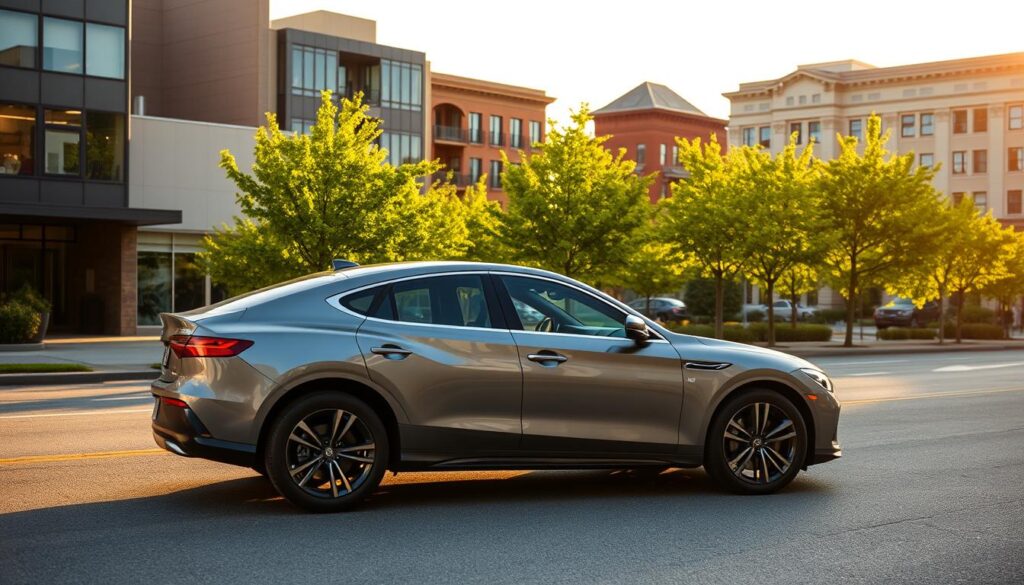 A sleek, shiny car in the foreground, its metallic body catching the warm, golden light of the afternoon sun. The vehicle is parked on a neatly paved street, with rows of lush, green trees lining the sidewalks in the middle ground. In the background, a blend of modern and historic buildings, their architectural features casting interesting shadows across the scene. The atmosphere is one of tranquility and community, evoking the essence of Puyallup's car shipping and auto transport services - reliable, efficient, and tailored to the needs of the local residents. A sleek, shiny car in the foreground, its metallic body catching the warm, golden light of the afternoon sun. The vehicle is parked on a neatly paved street, with rows of lush, green trees lining the sidewalks in the middle ground. In the background, a blend of modern and historic buildings, their architectural features casting interesting shadows across the scene. The atmosphere is one of tranquility and community, evoking the essence of Puyallup's car shipping and auto transport services - reliable, efficient, and tailored to the needs of the local residents.