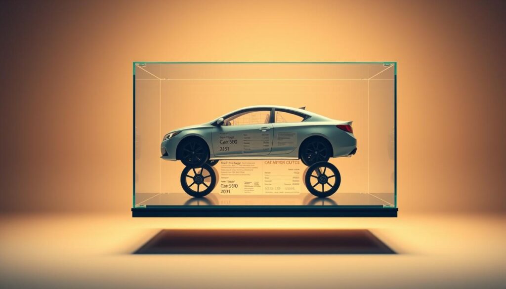 A transparent glass display case floating in a softly lit studio, showcasing various car shipping quotes and cost details. The case is meticulously crafted, with clean lines and a minimalist design, allowing the information inside to take center stage. The lighting is warm and diffused, casting a gentle glow on the displayed data, conveying a sense of reliability and transparency. The background is a muted, neutral tone, keeping the focus on the central display. Camera angle is slightly elevated, providing an optimal view of the case and its contents. The overall mood is one of professionalism, clarity, and attention to detail, perfectly complementing the "Transparent Cost, Timing, and Factors That Affect Your Quote" section of the article. A transparent glass display case floating in a softly lit studio, showcasing various car shipping quotes and cost details. The case is meticulously crafted, with clean lines and a minimalist design, allowing the information inside to take center stage. The lighting is warm and diffused, casting a gentle glow on the displayed data, conveying a sense of reliability and transparency. The background is a muted, neutral tone, keeping the focus on the central display. Camera angle is slightly elevated, providing an optimal view of the case and its contents. The overall mood is one of professionalism, clarity, and attention to detail, perfectly complementing the "Transparent Cost, Timing, and Factors That Affect Your Quote" section of the article.