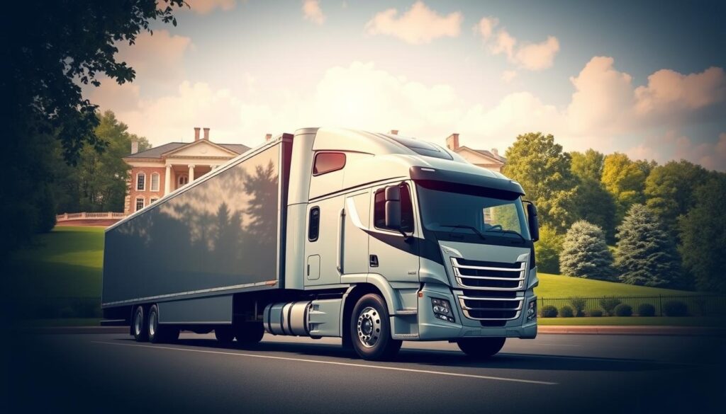 a striking and realistic digital illustration of a modern, well-equipped auto transport truck prominently featured in the foreground, positioned in front of a scenic backdrop depicting the historic Mount Vernon estate with its iconic Georgian architecture and lush green landscapes. The truck is shown from a low-angle perspective, emphasizing its imposing size and power. The lighting is crisp and natural, casting warm tones across the scene. The composition is balanced, drawing the viewer's attention to the truck's reliable and trustworthy presence, symbolizing the dependable auto transport services available in the Mount Vernon area. a striking and realistic digital illustration of a modern, well-equipped auto transport truck prominently featured in the foreground, positioned in front of a scenic backdrop depicting the historic Mount Vernon estate with its iconic Georgian architecture and lush green landscapes. The truck is shown from a low-angle perspective, emphasizing its imposing size and power. The lighting is crisp and natural, casting warm tones across the scene. The composition is balanced, drawing the viewer's attention to the truck's reliable and trustworthy presence, symbolizing the dependable auto transport services available in the Mount Vernon area.