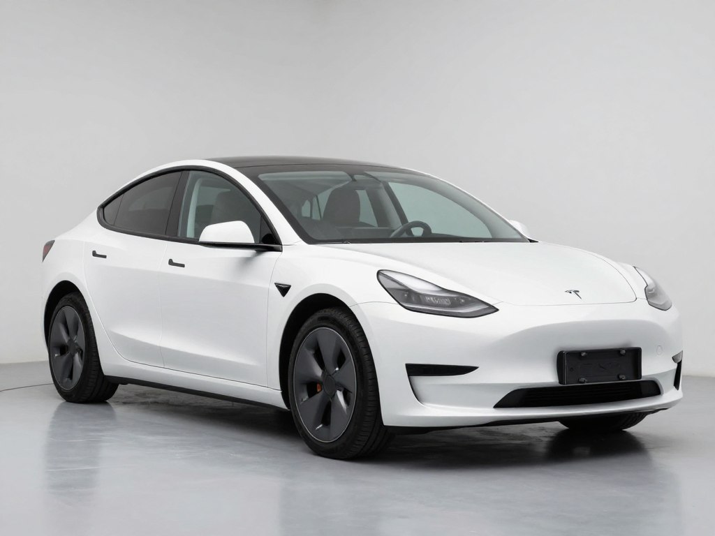 2023 Tesla Model 3 electric vehicle prepared for shipping