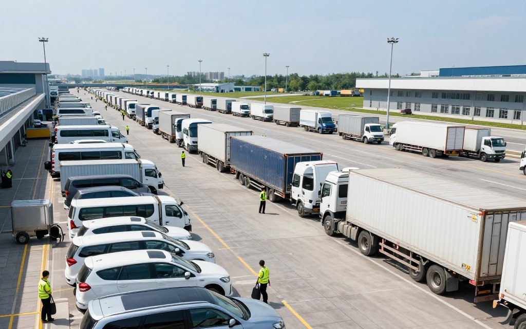 Busy summer car transport operations showing high season demand