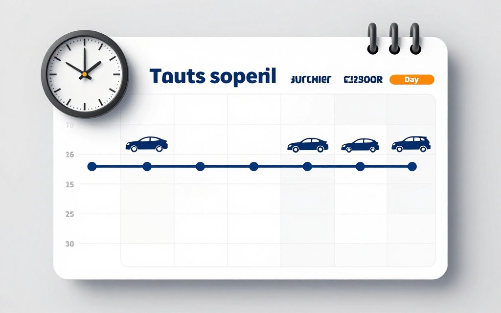 Calendar and clock showing typical car shipping transit time schedule