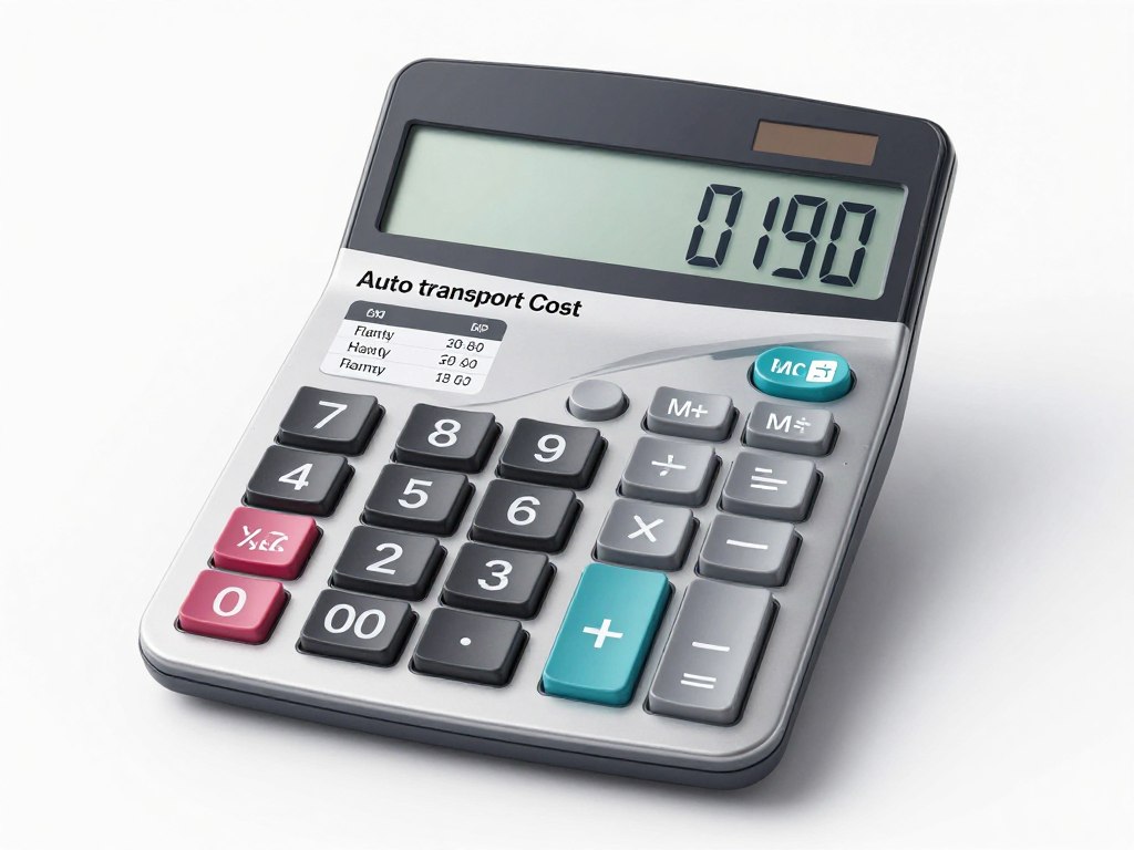 Cost calculator showing car shipping expenses breakdown