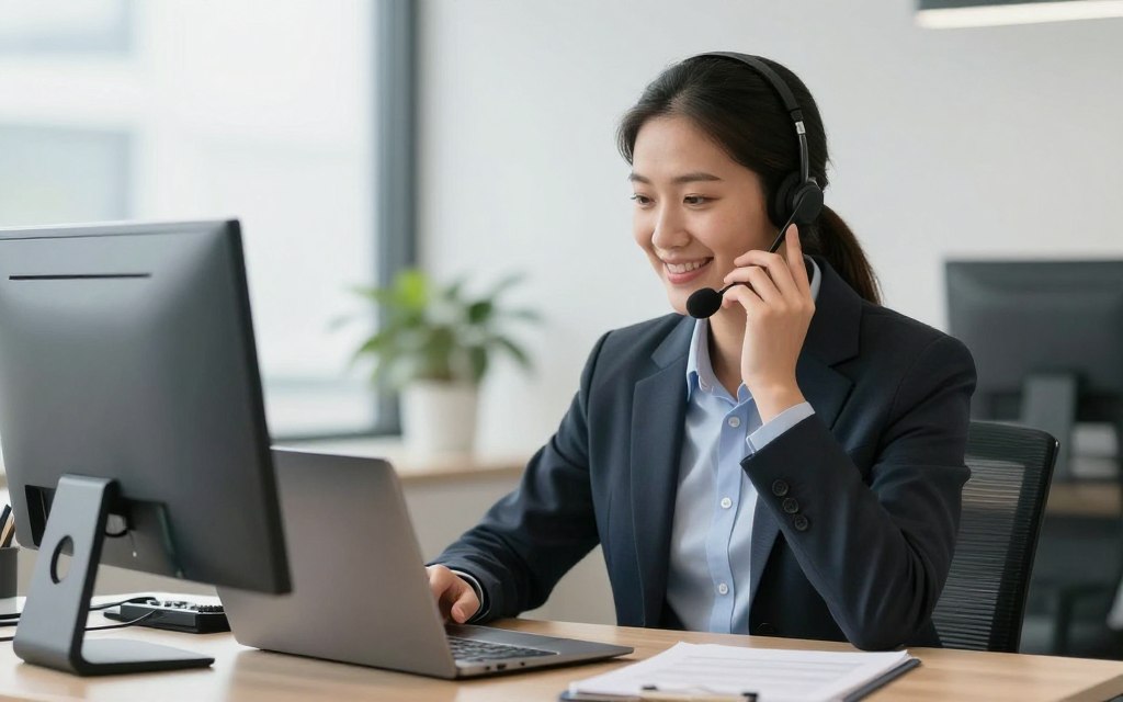 Customer service representative answering car shipping questions