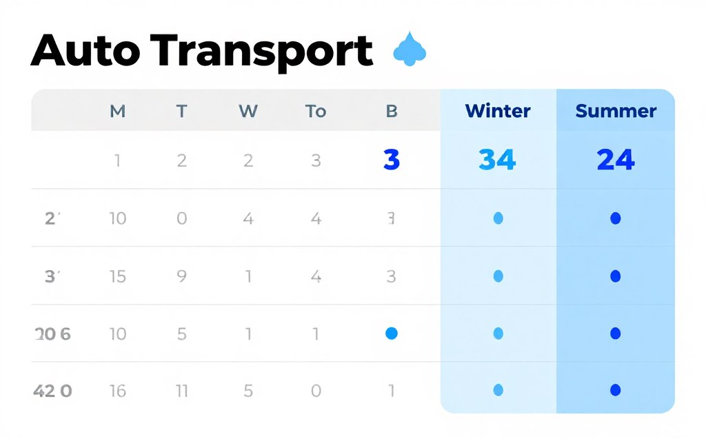 Seasonal calendar showing car shipping price variations throughout year